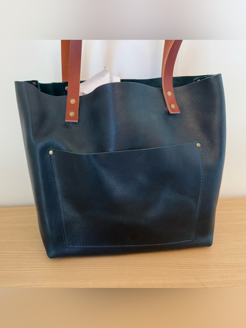 NWT Portland Leather Goods Large Boreal Classic Tote with Tandles